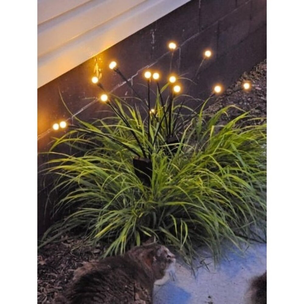 2 Pack Solar Garden Lights - New Upgraded Solar Swaying Light, Sway by Wind